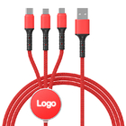 Fast Chargre OD 3mm Fabric Braided USB Cable 3 In 1 Promotional Gifts
