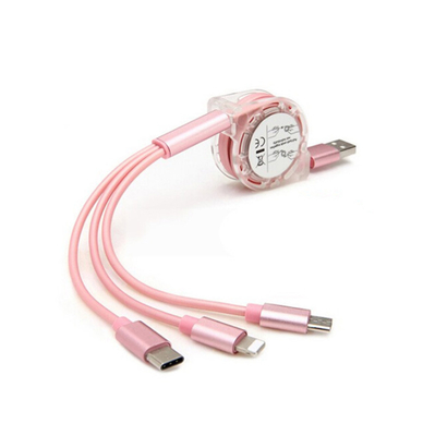 3 in 1 High Speed 3A TPE Phone Charging USB Cable Promotional Gifts